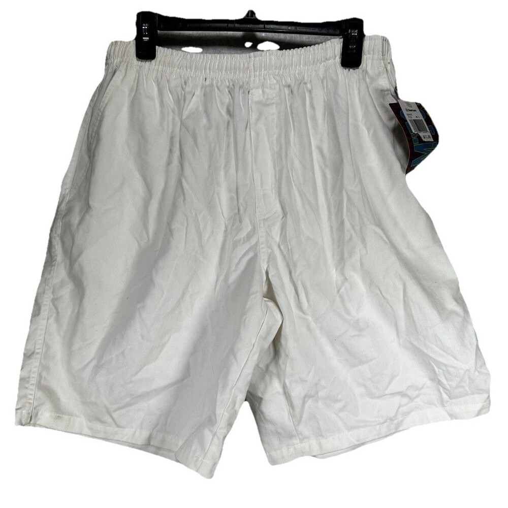 NWT MTO Men’s Shorts White Size M/L Cotton Pockets Drawstring Waist Y2K